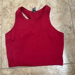 Red 90 degree activewear workout crop top